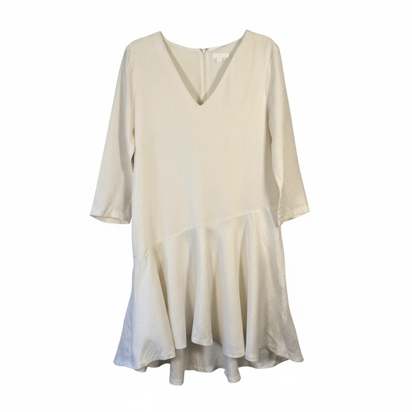 Club Monaco Dresses & Skirts - Club Monaco Cream Silk Wool Textured Dress Size S or M Minimalist Neutral
